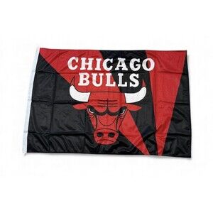 Chicago Bulls NBA Banner Flag Wall Hanging Decor  42"x 28" Red Black‎ NEW